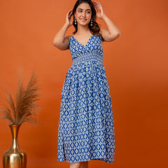 Blue Drift Strappy Midi Dress