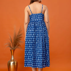 Solmira Indigo Strappy Midi Dress