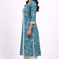 Ocean Indigo Handblock Kurta Set