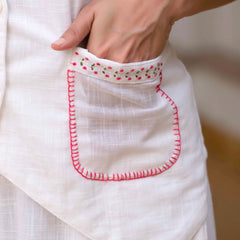 Slub Embroidered Grace Co-ord White