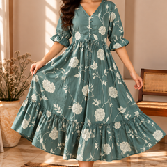 Petal Sleeve Midi Dress