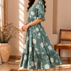 Petal Sleeve Midi Dress