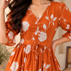 Petal Sleeve Midi Dress