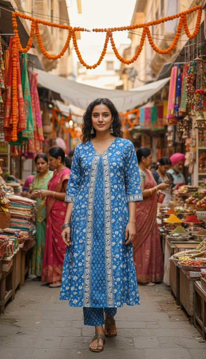 Royal Blue Kurta Set