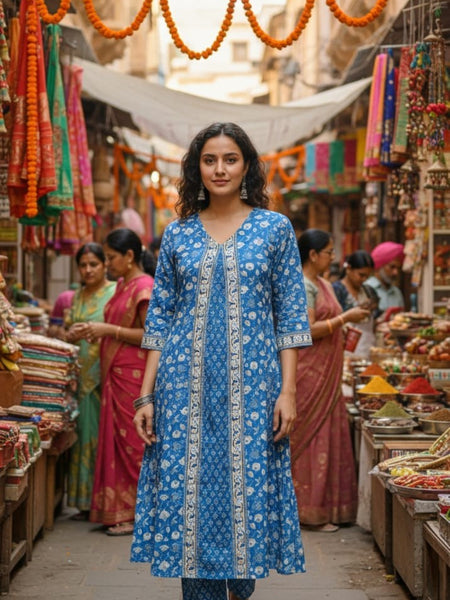 Royal Blue Kurta Set