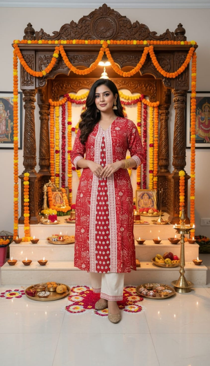 Crimson Elegance Kurta Set