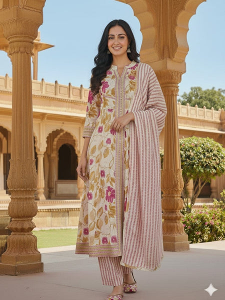 Vanaaz Cotton Printed Kurta Set
