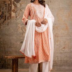 Ruby Blossom Cotton Kurta Set