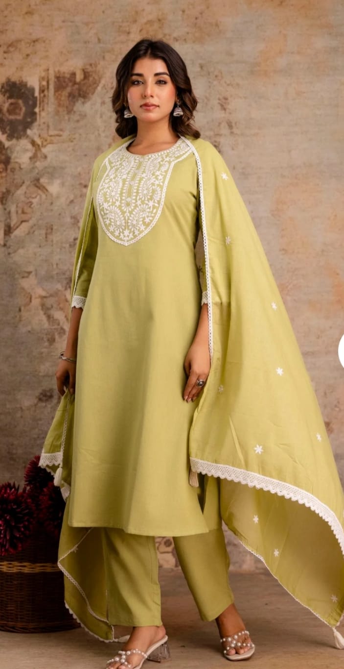 Pastel Embroidered Suit Set