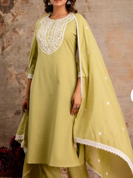 Pastel Embroidered Suit Set