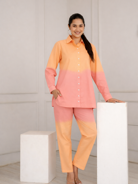 Orange Wave Ombre Co-ord Set