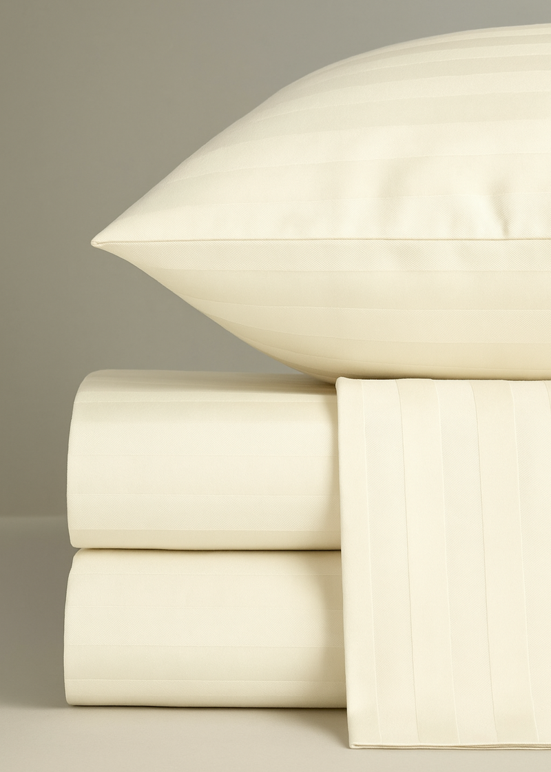 Cream Striped Bedsheet