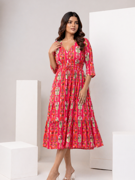 candy bloom midi dress