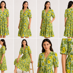 Floral midi sleeve dress