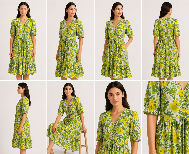Floral midi sleeve dress