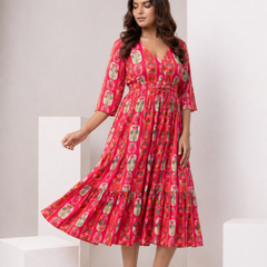 candy bloom midi dress