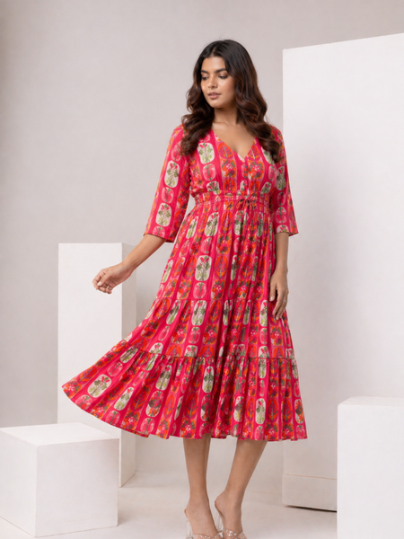 candy bloom midi dress