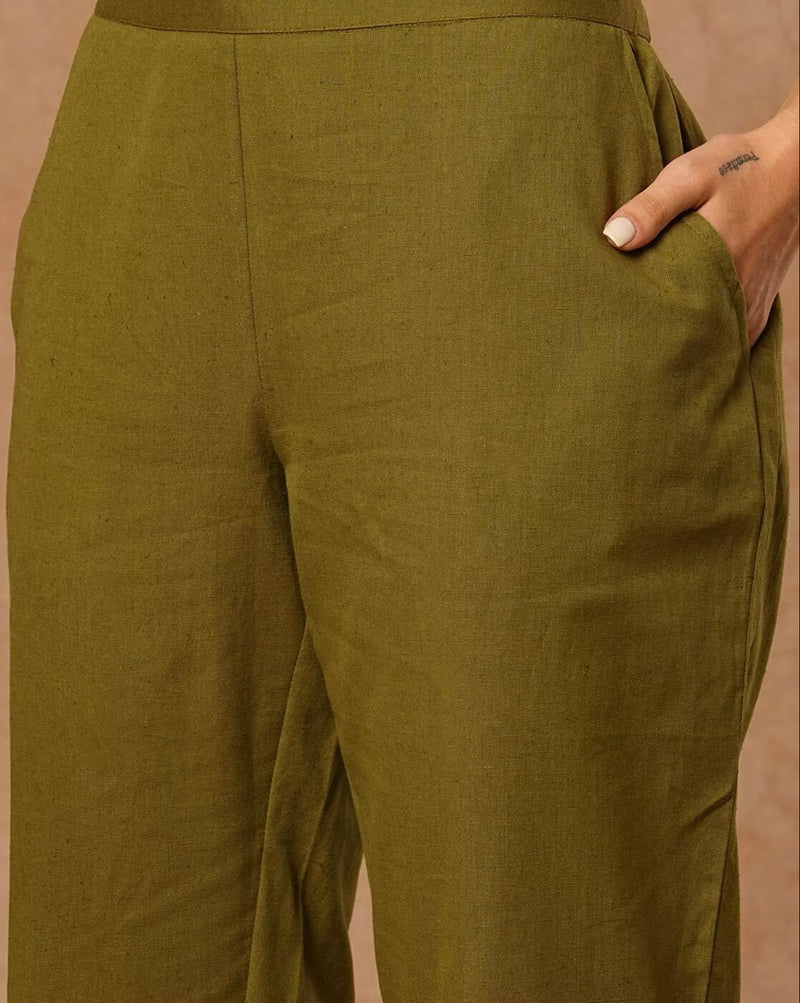 Solid Floral Printed Kurta
