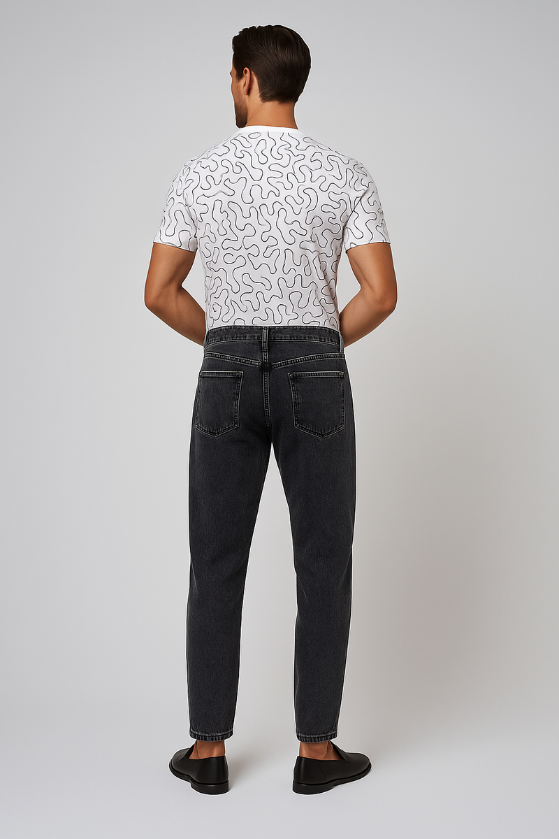 Abstract Line Art Print Men's Shirt