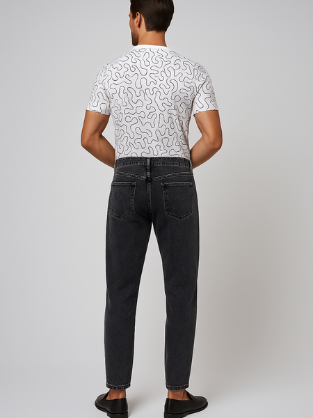 Abstract Line Art Print Men's Shirt
