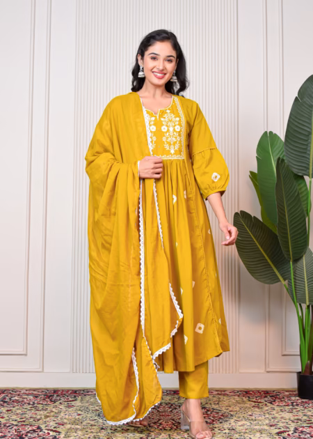 Yellow Bloom Ethnic Set