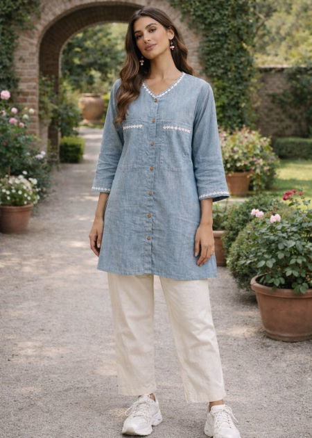 Serene Bloom Straight Shirts